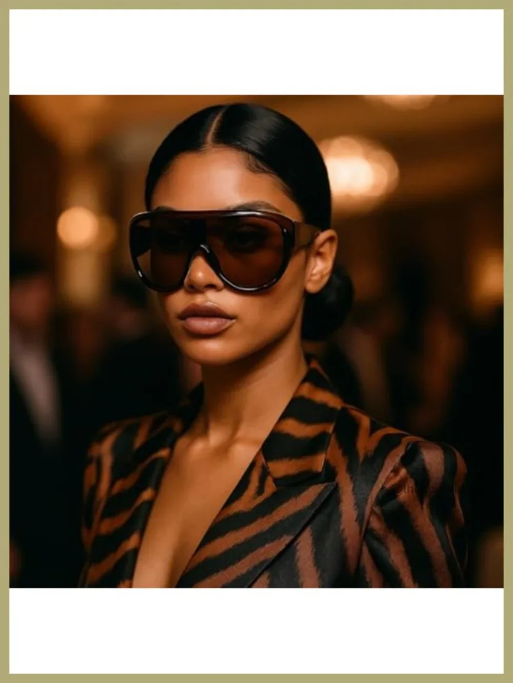 Oversized Pilot Sunglasses Women Big Frame Luxury Round Sun Glasses UV400